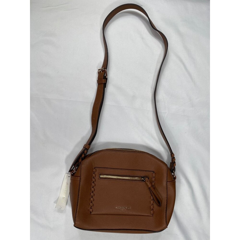 Accessorize London SKU 7922 Womens Brown Leather Crossbody Bag